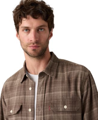 Men's Relaxed-Fit Long-Sleeve Button-Front Worker Shirt