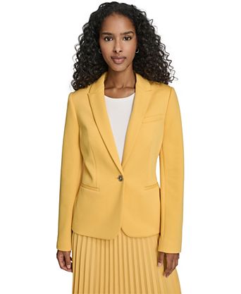 yellow dress suit for women Indochino Women's Custom Madesimo Linen Windowpane 24.4 in (62 cm) Women's Colorblock 2 Piece Office