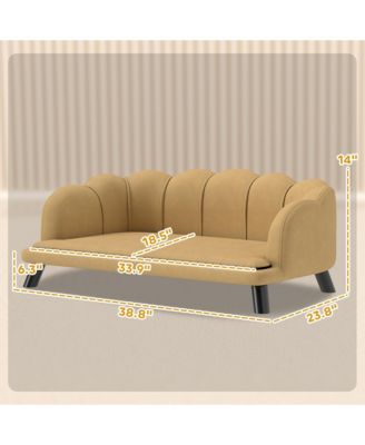 Velvet Large Dog Couch with Foam Cushioning for M L Dogs,