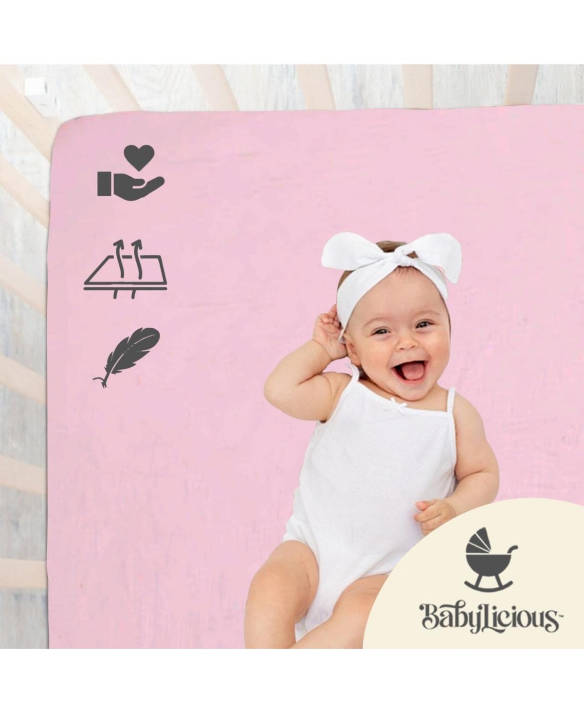 Babylicious Muslin Crib Sheets 2 Pack – 52"x28" Cotton Fitted Sheets for Crib & Toddler Bed