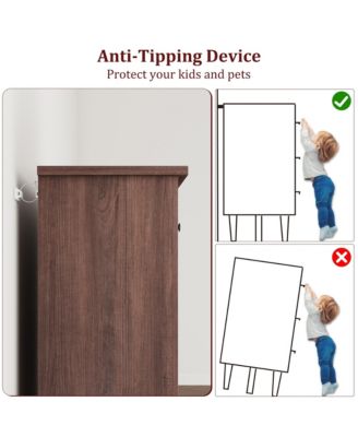 41.3" Tall 5-Drawer Brown Freestanding Wooden Chest Vertical Dresser