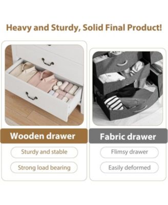 5-Drawer Engineered Wood  Waterproof Top, Anti-Tip, Lacquered Storage Chest Farmhouse Dresser