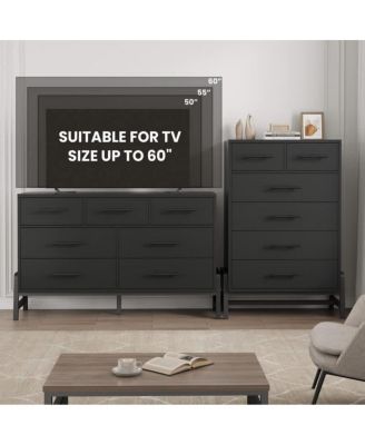 50.5 Inch Tall 5 Drawer Wood Freestanding Modern Dresser