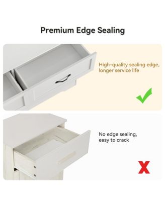 6-Drawer Wooden Modern Dresser with Closet Storage Organizer Cabinet