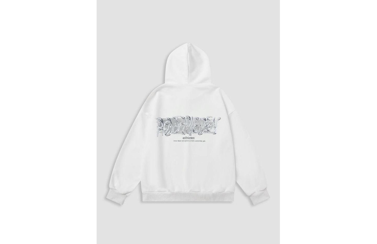 Женское худи AELFRIC EDEN Futuristic Liquid Metal Design Pullover, цвет: Белый — фото 4