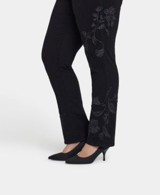 Plus Size Marilyn Straight Embroidery Jeans