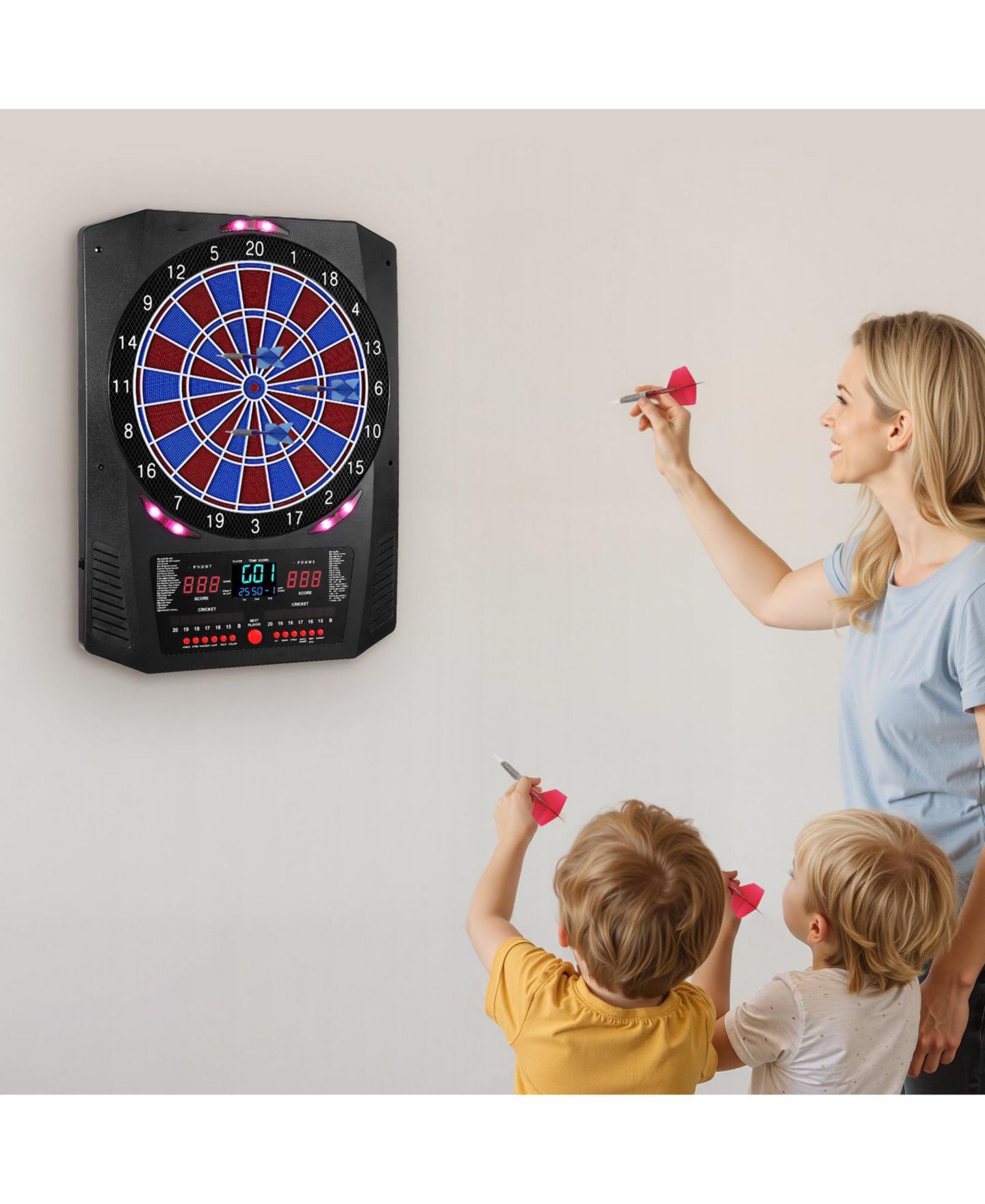 Детская игрушка Mecale Electronic Soft Tip Dartboard with 45 Games, Ages 12+, цвет: Чёрный — фото 2