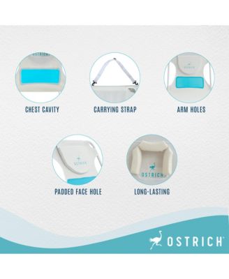 Ladies Comfort Lounger, Foldable Beach Camping Pool Tanning Chair, White