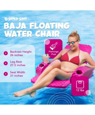 Folding Baja Chair Swimming Pool Float Armchair, Flamingo Pink