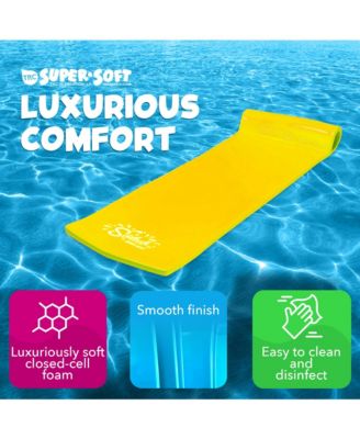 Splash 1.25" Thick Foam Swimming Pool Float Lounger Mat, Yellow