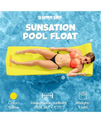 Sunsation 1.75" Thick Foam Lounger Swimming Pool Float, Yellow