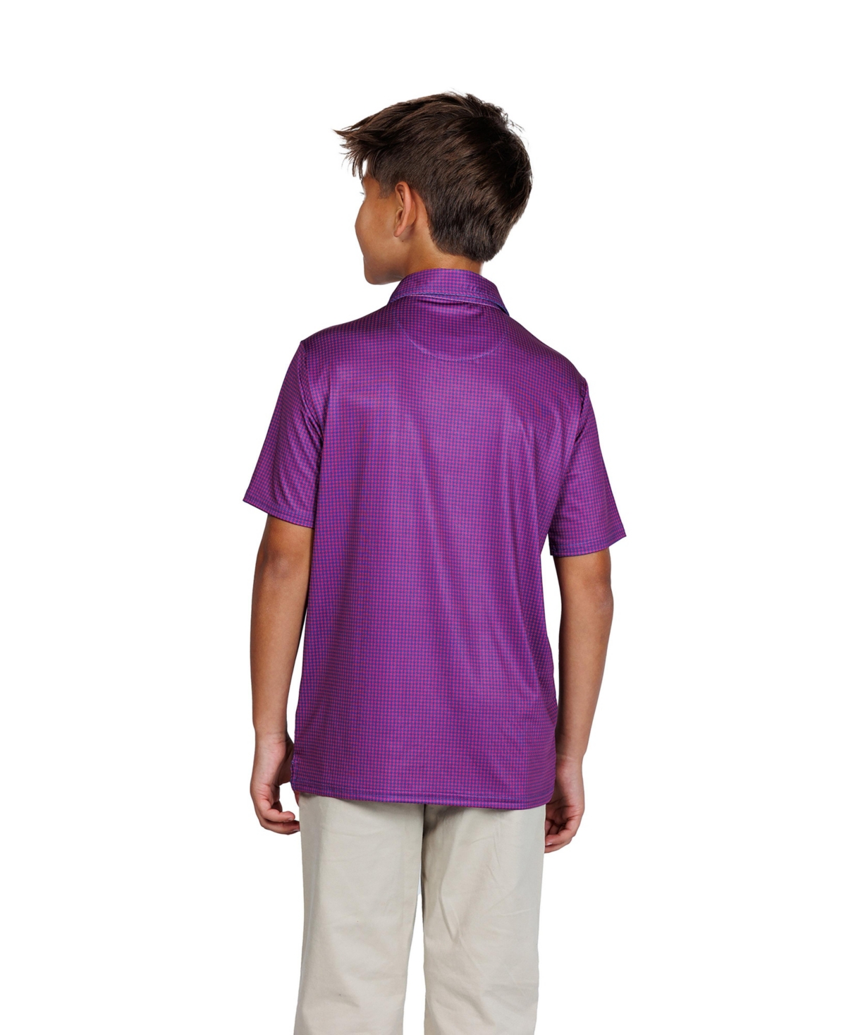 Tailorbyrd Boys Mini Houndstooth Performance Polo