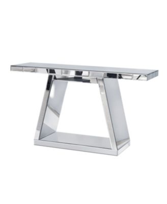 55.9" Glass Mirror Modern Luxe Console Table