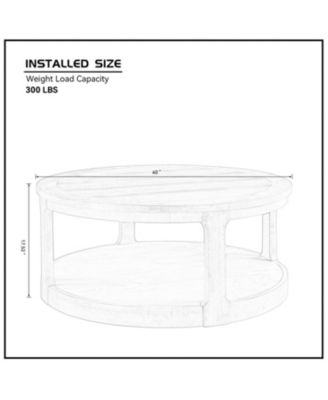 Streamdale Curved 2-Tier Round Coffee Table with Wheels