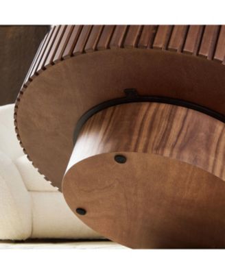  Nesting Round Sintered Stone Coffee Table - Walnut