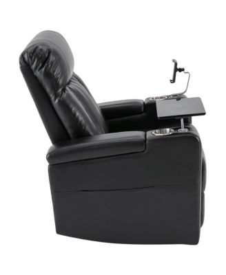 Premium Power Recliner with Storage Arms, Cupholders, Swivel Tray Table and Cell Phone Stand