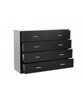 Modern 8-Drawer Black Dresser