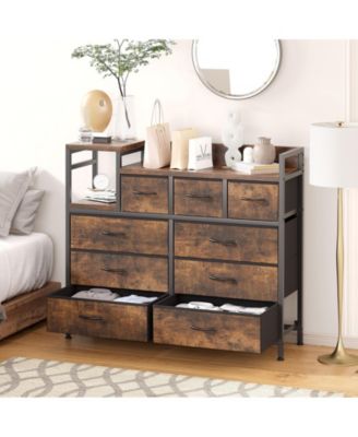 9-Drawer Modern Dresser with Charging Station, Heavy-Duty Storage Chest