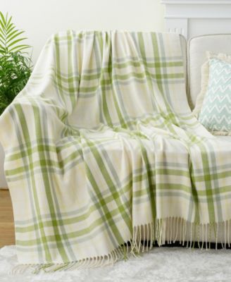 Yarn-Dyed Woven Plaid Fringe Throw, 60" x 50"