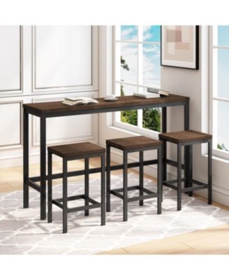 Streamdale Modern Design Kitchen Dining Table,Pub Table,Long Dining Table Set with 3 Stools,Easy Assembly
