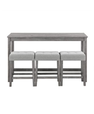 Industrial Bar Table Set with Power Outlet