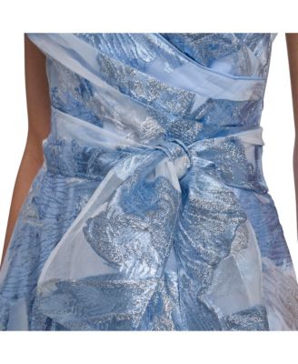 Women's Wrap Front V-Neck Midi Dress