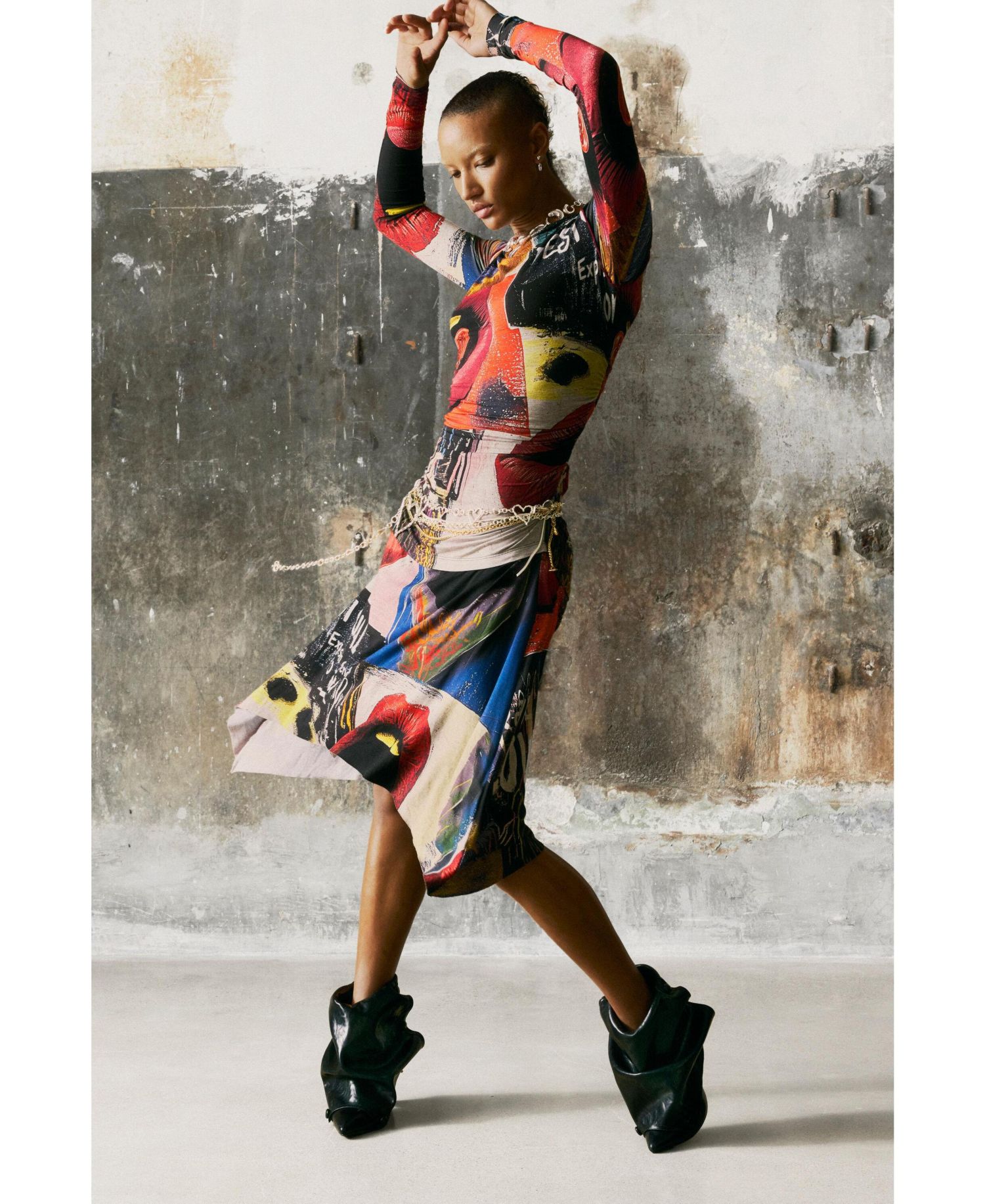 Women's Printed Dress With Lips
