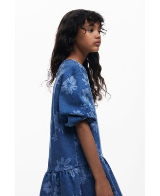 Girls Girls's Denim dress with flowers