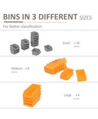 44 Piece Wall Mounted Pegboard Tool Organizer Rack Kit,