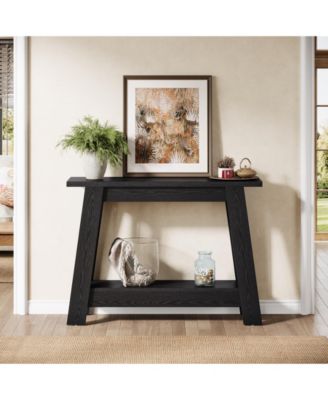 41.3" Farmhouse Console Table, 2-Tier Wooden Entryway Table