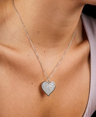 Small Cubic Zirconia Statement Heart Pendant Necklaces