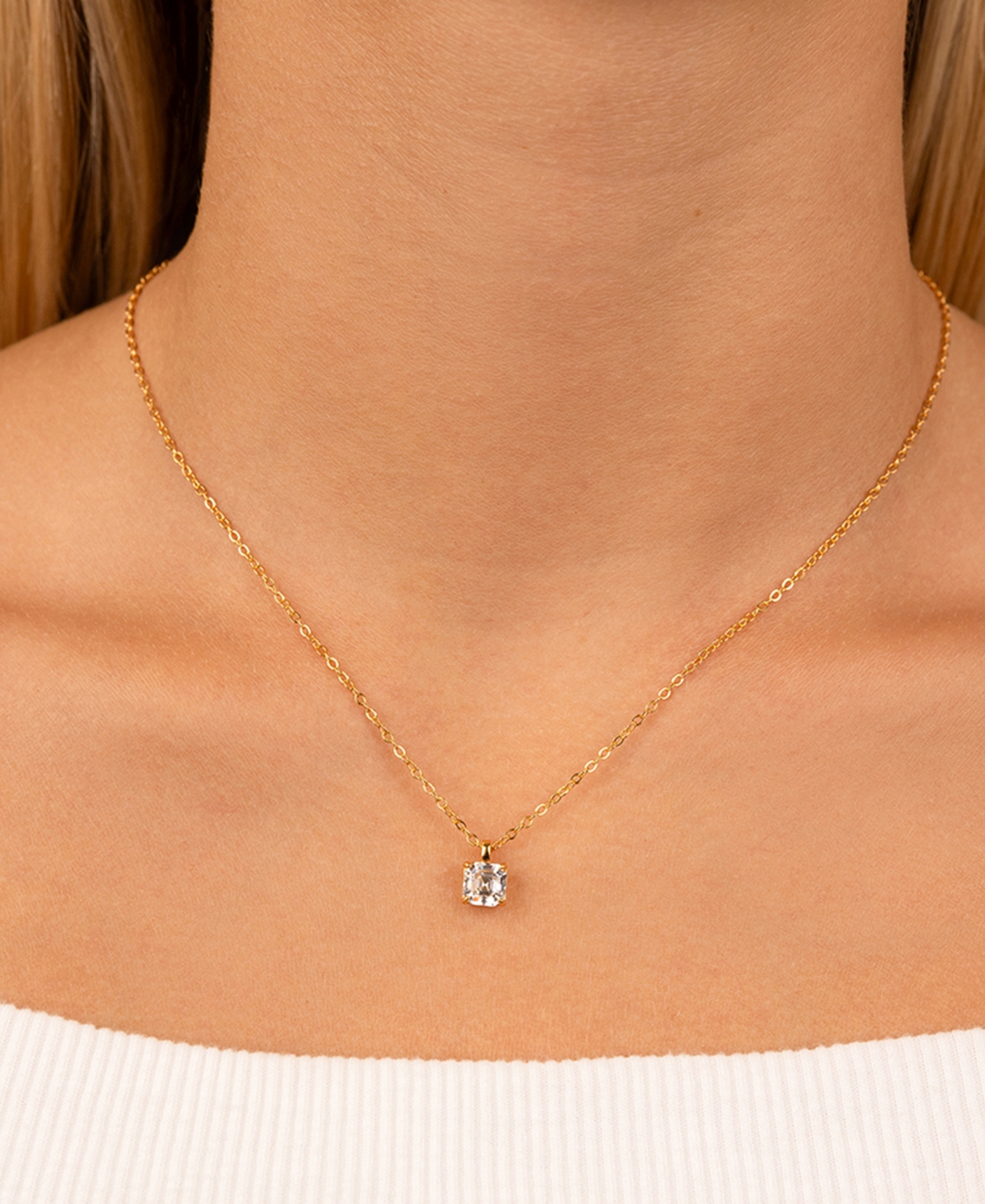 Sterling Forever Round Cz Prong Set Pendant