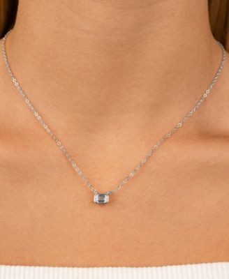 Emerald Bezel Set Pendant Necklaces