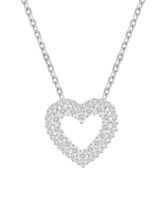 Diamond Heart Pendant Necklace (1/3 ct. t.w.) in 10k White Gold