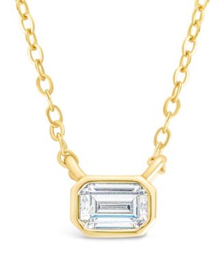 Emerald Bezel Set Pendant Necklaces