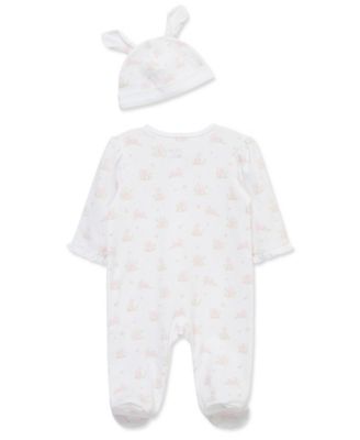 Baby Girls' My 1st Easter Round Neck Footie and Hat