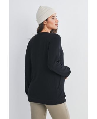 Maternity Casual V Neck Long Sleeve Pullover Top
