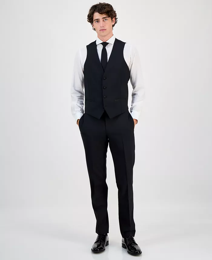 Men's Slim-Fit Faille-Trim Tuxedo Vest - thumbnail 3