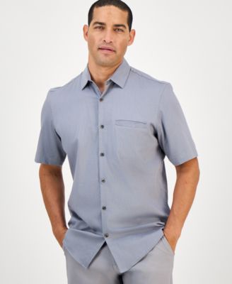 Men's Short-Sleeve Modern Stretch Dobby Shirt, Created for Macy's 