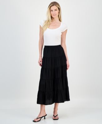 Women's Pull-On Tiered Maxi Skirt