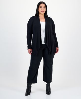 Plus Size Draped Cardigan, Created for Macy's