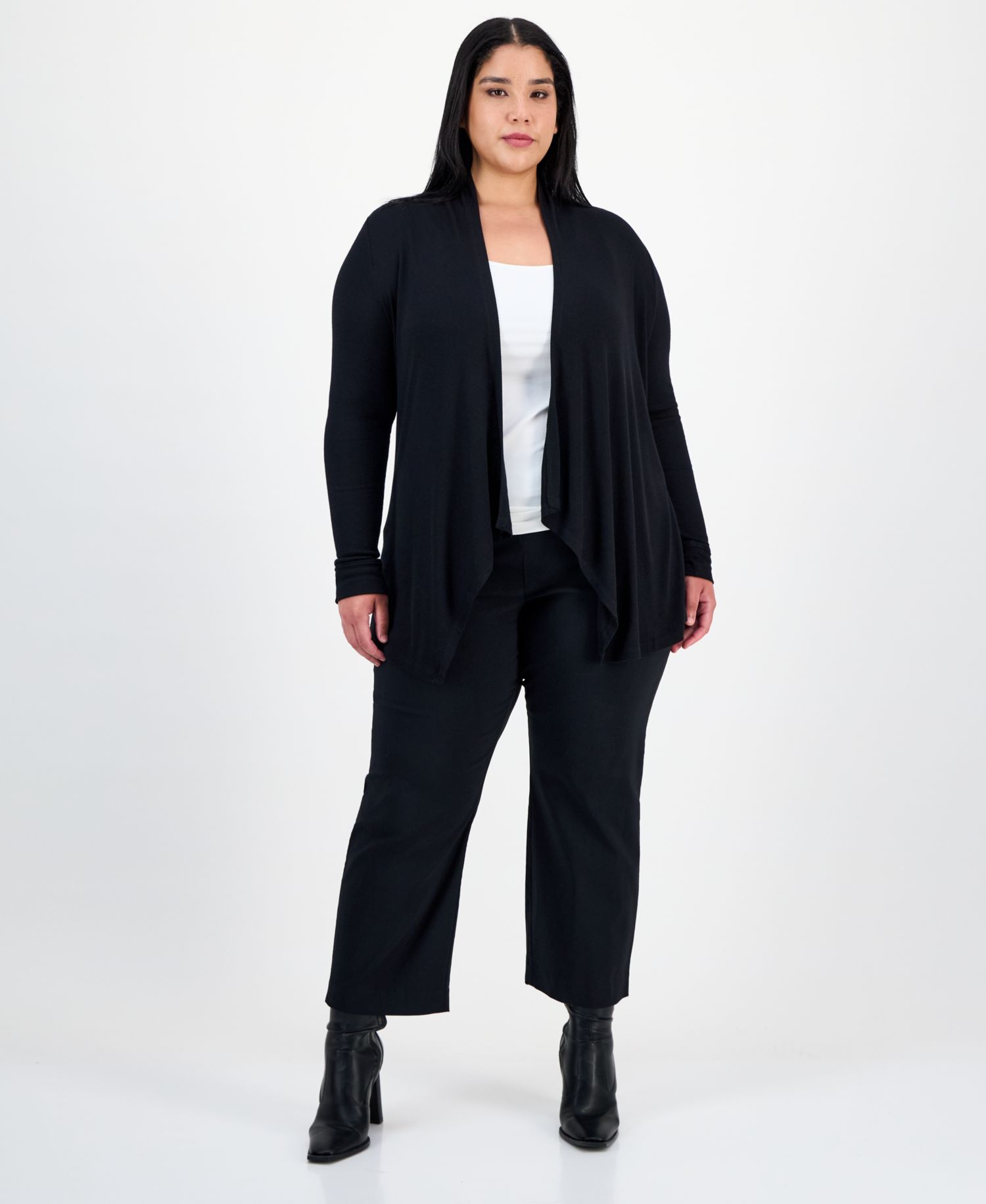 Plus Size Draped Cardigan