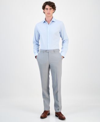 Men's Slim-Fit Wool Sharkskin Suit Pants, Created for Macy's