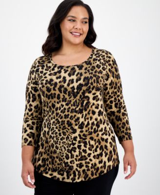 Plus Size Printed Top, Exclusively at Macy's