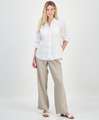 Women's 100% Linen Shirt, Created for Macy's