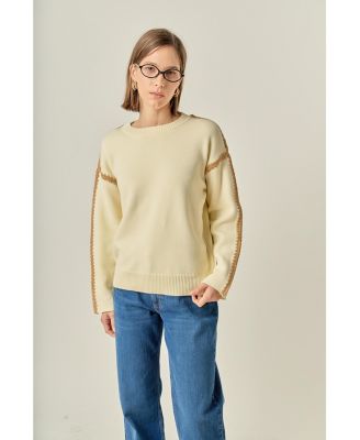 Women's Stitch Detailed Crew Neck Knit
