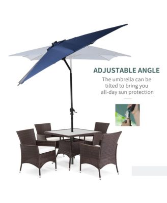 9' x 7' Solar Umbrella, Patio Umbrella with LED Lights,