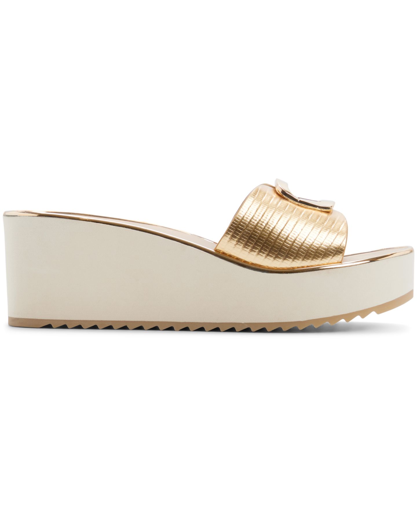 Женские сандалии ALDO Menhaden Wedge Slip-On, цвет: Золотой металлик — фото 2