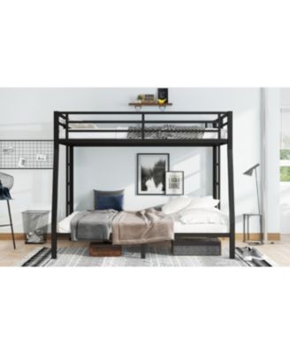 Metal Full XL over Queen Bunk Bed for Teens/Adults - Space-Saving, Noise Reduced