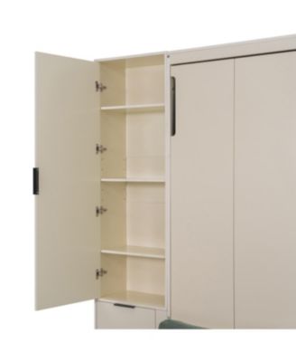 Streamdale Queen Wall Murphy Bed w/Hydraulic Storage, Sofa, Shelves, Drawers, LED/USB